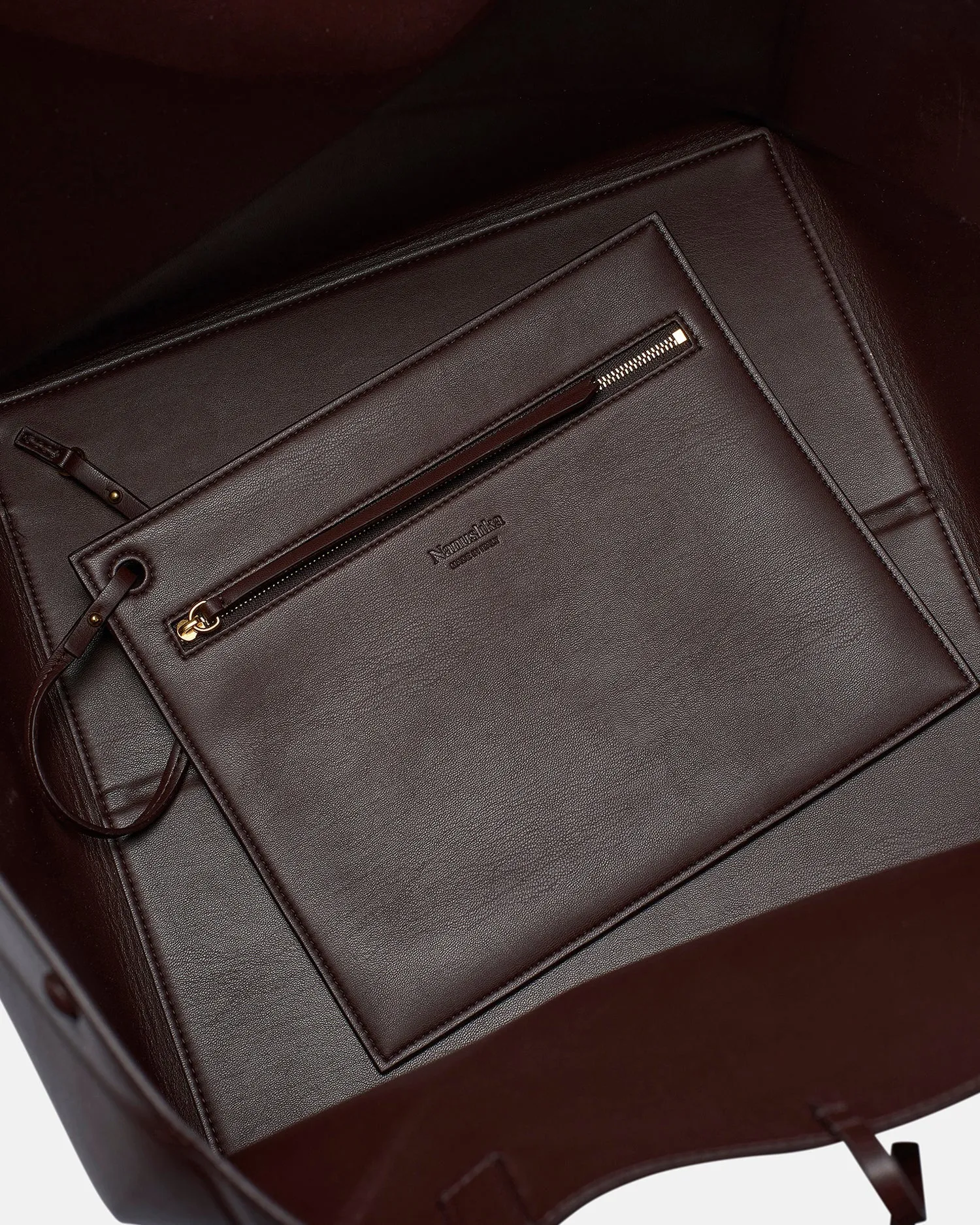 The Origami Tote Large - Alt Nappa Large Tote - Coffee Bean sold by Nanushka product image thumbnail 4