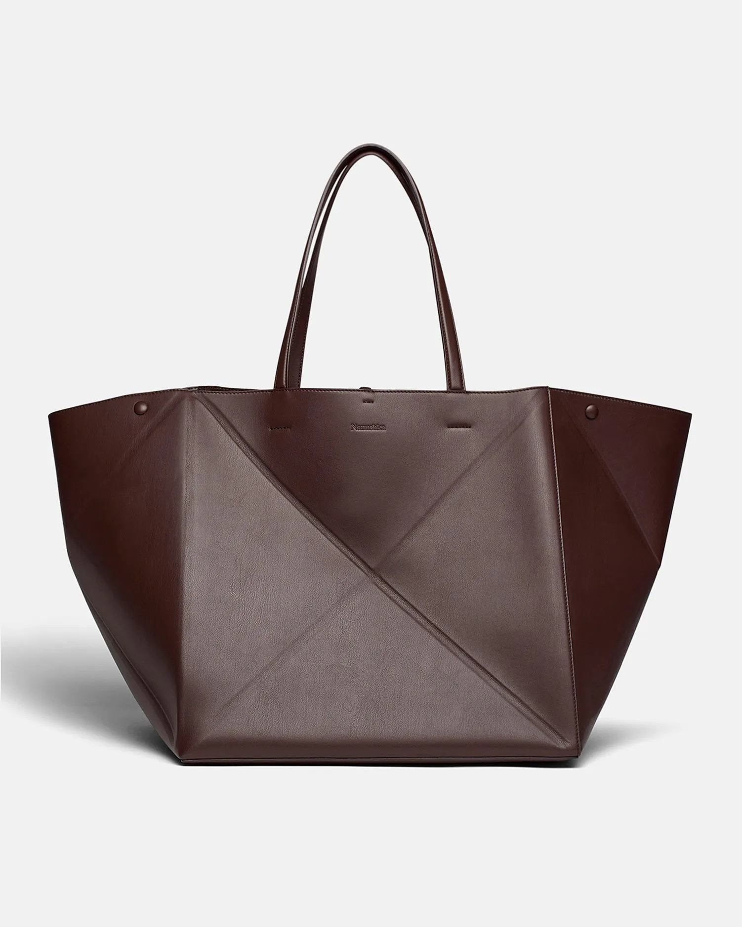 The Origami Tote Large - Alt Nappa Large Tote - Coffee Bean sold by Nanushka