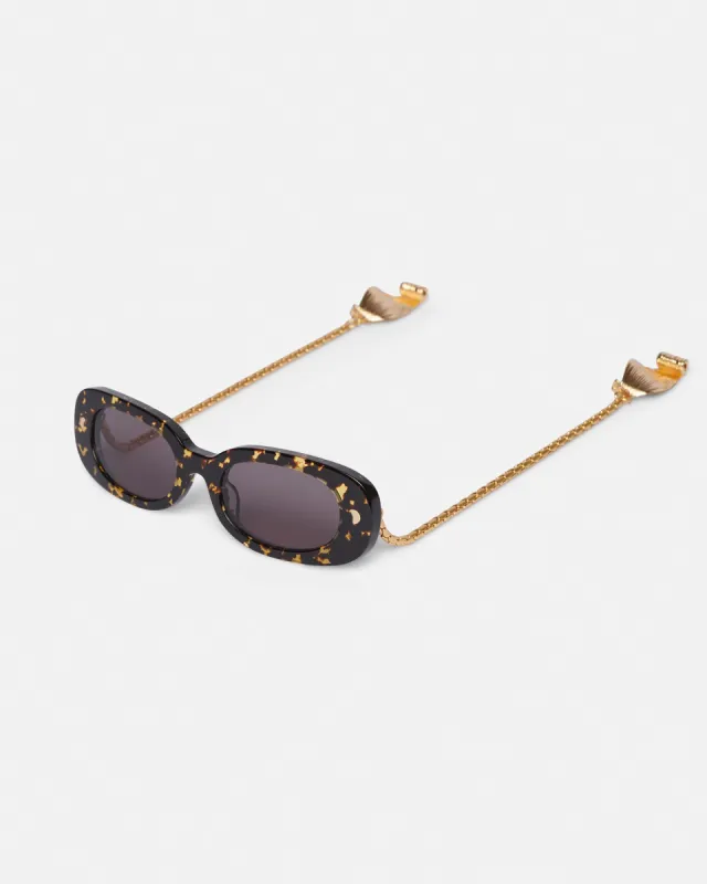 Aliza Charm - Bio-Plastic Oval Sunglasses - Leopard sold by Nanushka