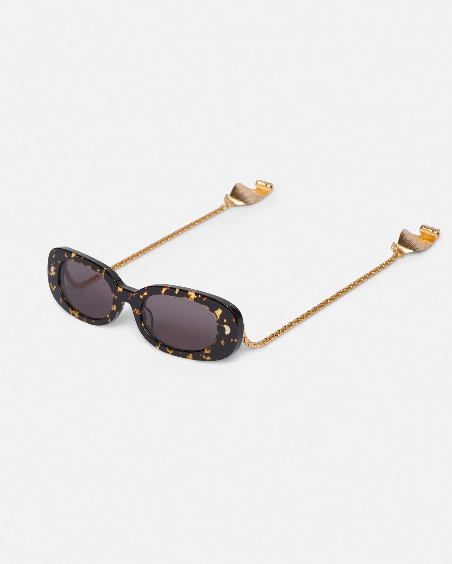 Aliza Charm - Bio-Plastic Oval Sunglasses - Leopard sold by Nanushka