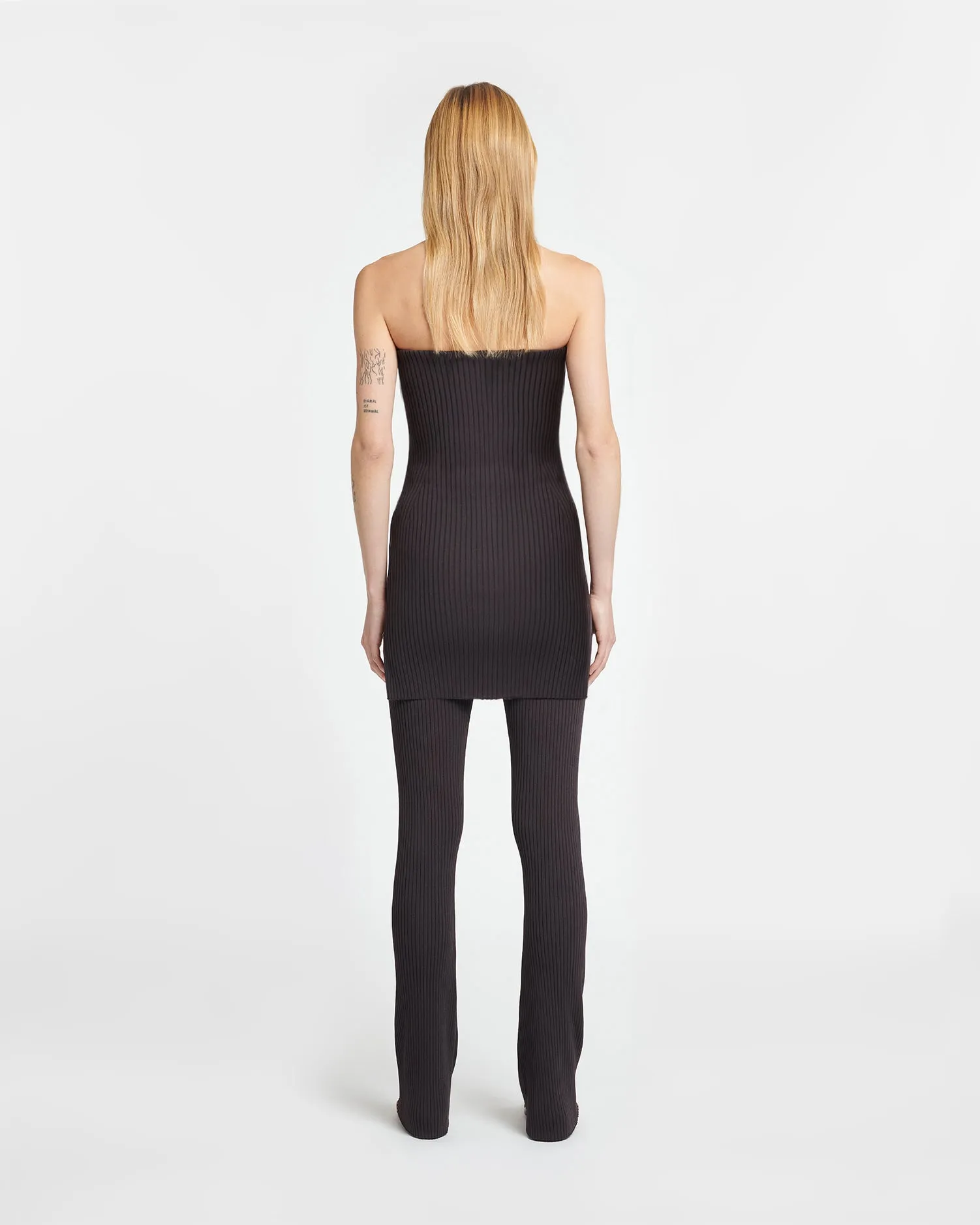 Cornelie - Ribbed-Knit Pants - Dark Brown sold by Nanushka product image thumbnail 2