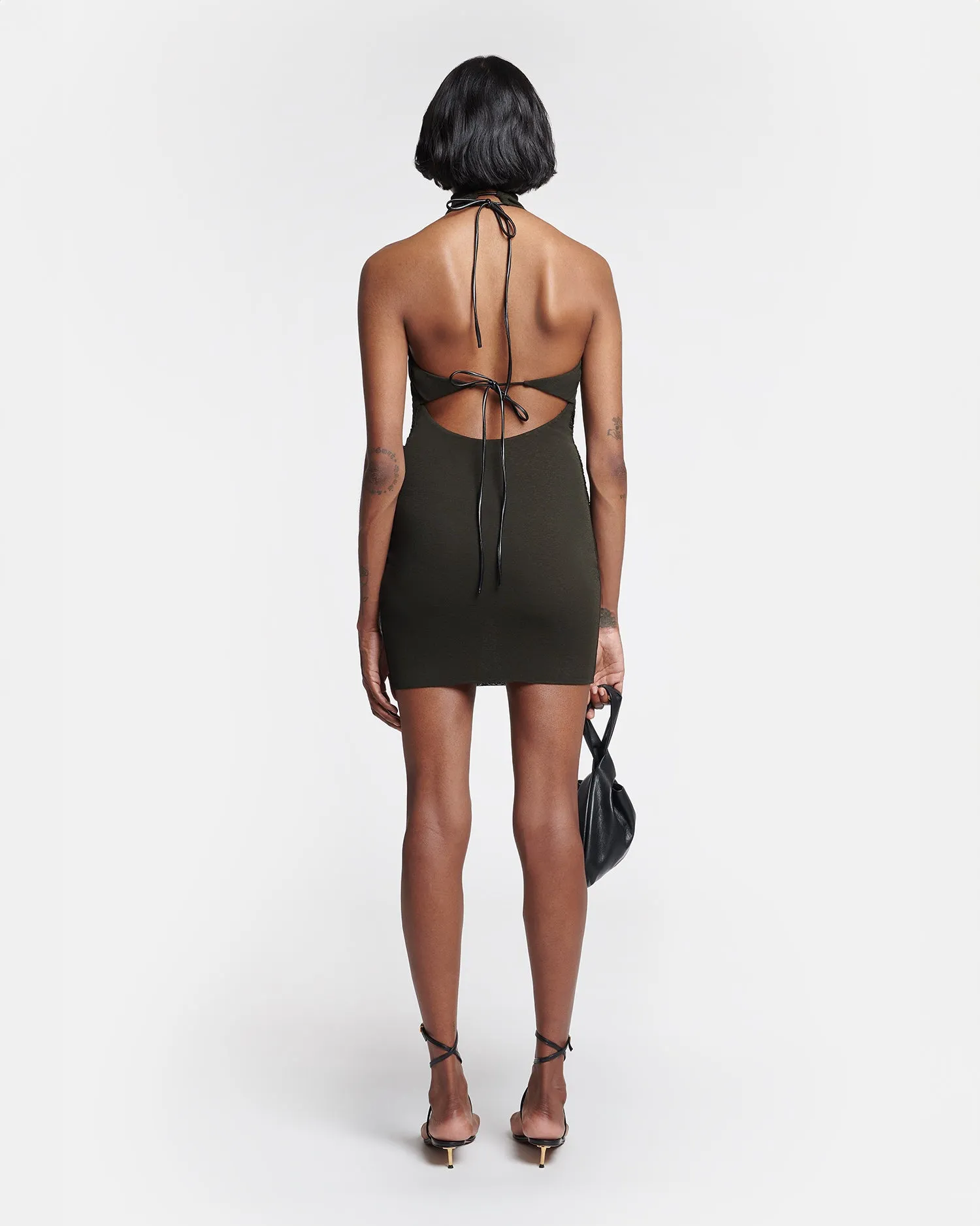 Denica - Mesh-Jersey Mini Dress - Anthracite sold by Nanushka product image thumbnail 4