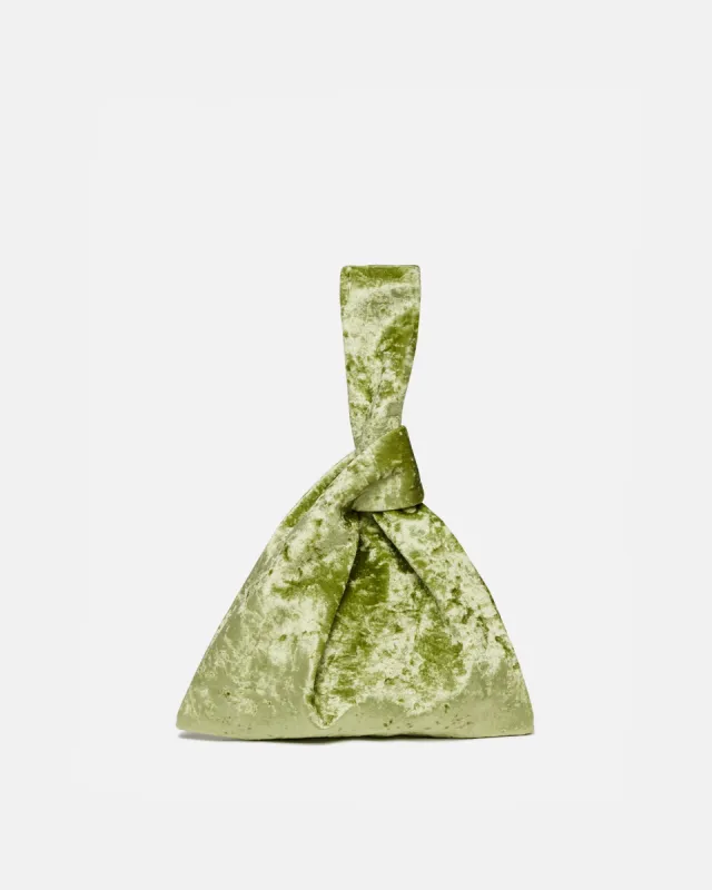 Jen - Crushed Velvet Clutch - Sage sold by Nanushka