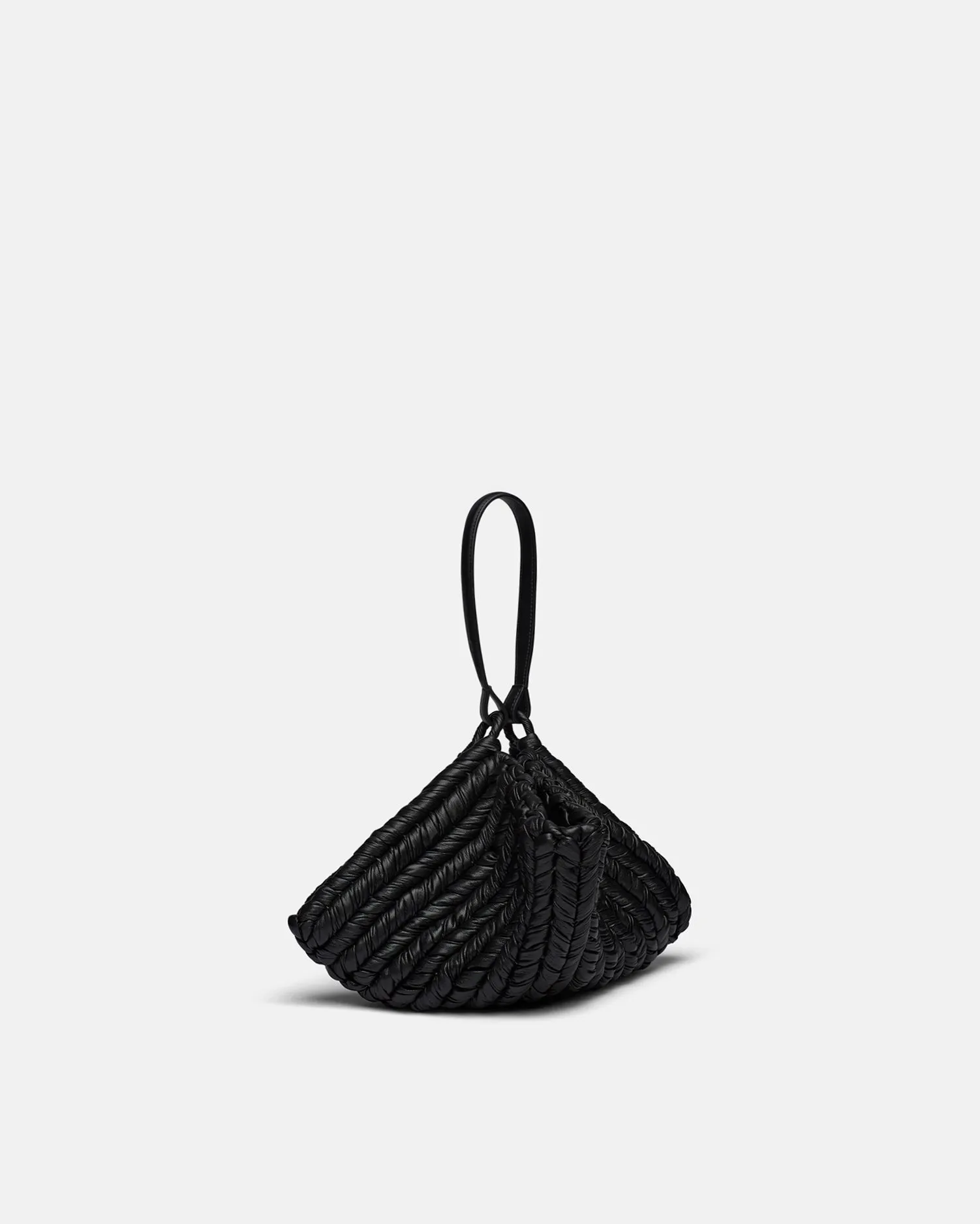 The Square Bag - Knitted Leather Tote Bag - Black sold by Nanushka product image thumbnail 2