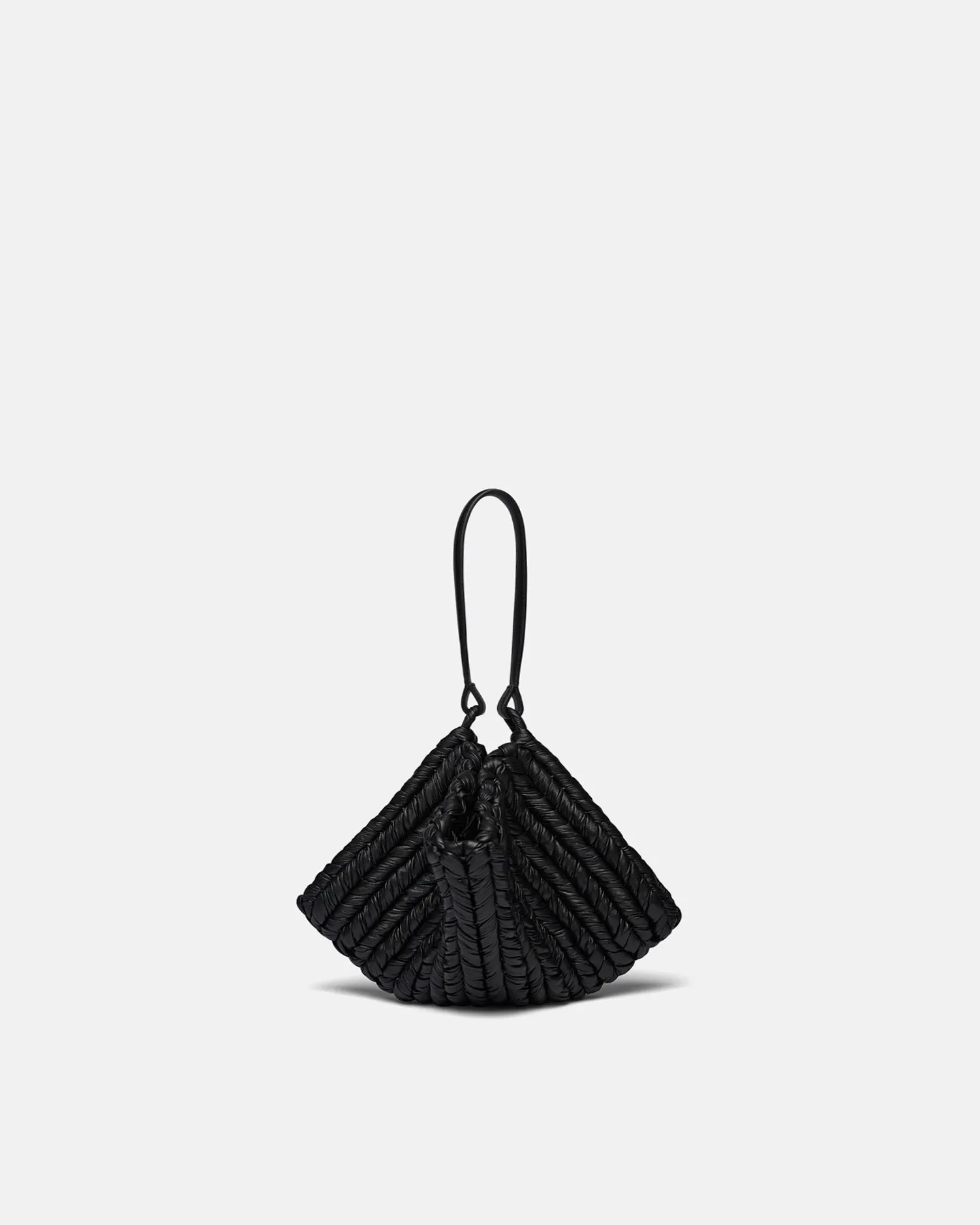 The Square Bag - Knitted Leather Tote Bag - Black sold by Nanushka