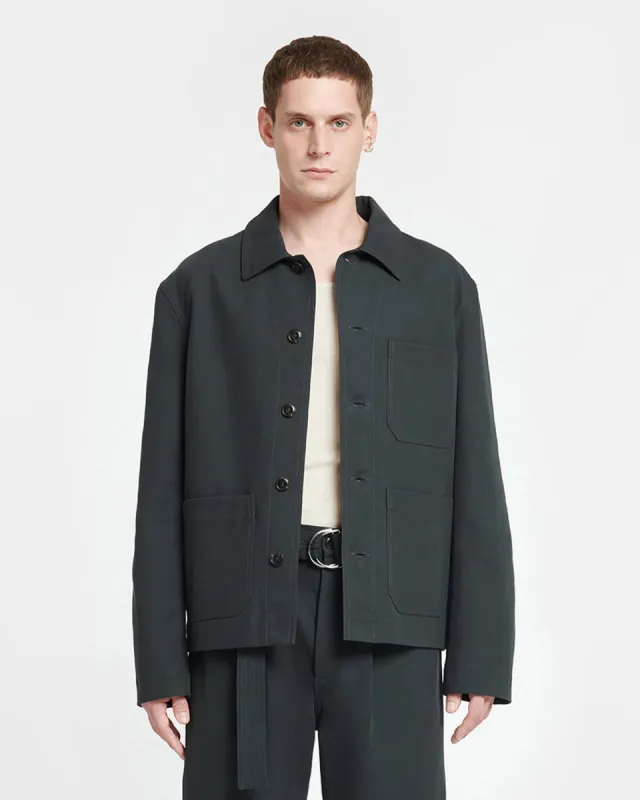 Saon - Structured Twill Jacket - Anthracite sold by Nanushka
