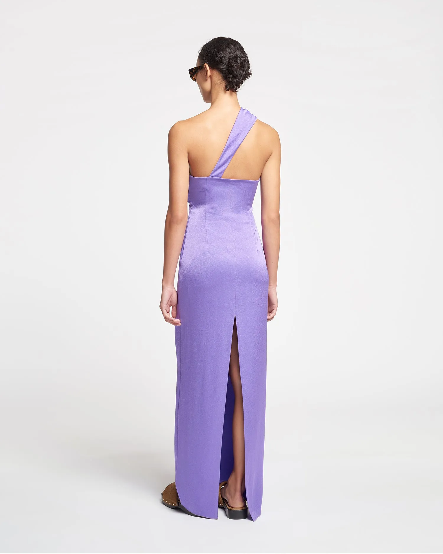 Maseco - Twisted Crisp-Satin Maxi Dress - Iris sold by Nanushka product image thumbnail 2