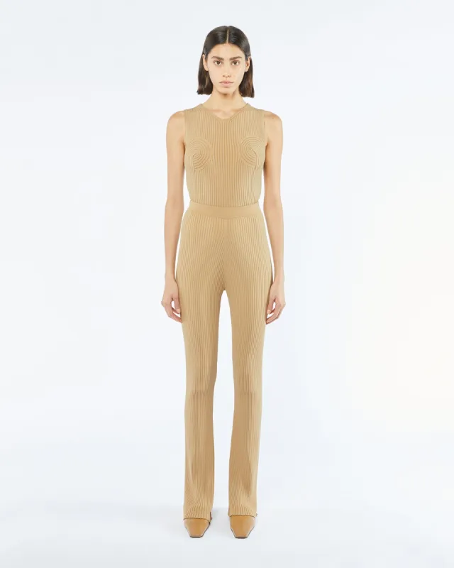 Alea - Sale Ribbed Pants - Sand sold by Nanushka