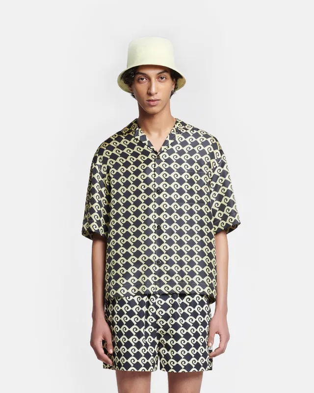 Maxton - Printed Silk-Twill Shirt - Diamond Check sold by Nanushka