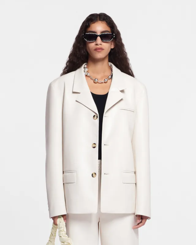 Rox - Regenerated Leather Blazer - Crayon sold by Nanushka