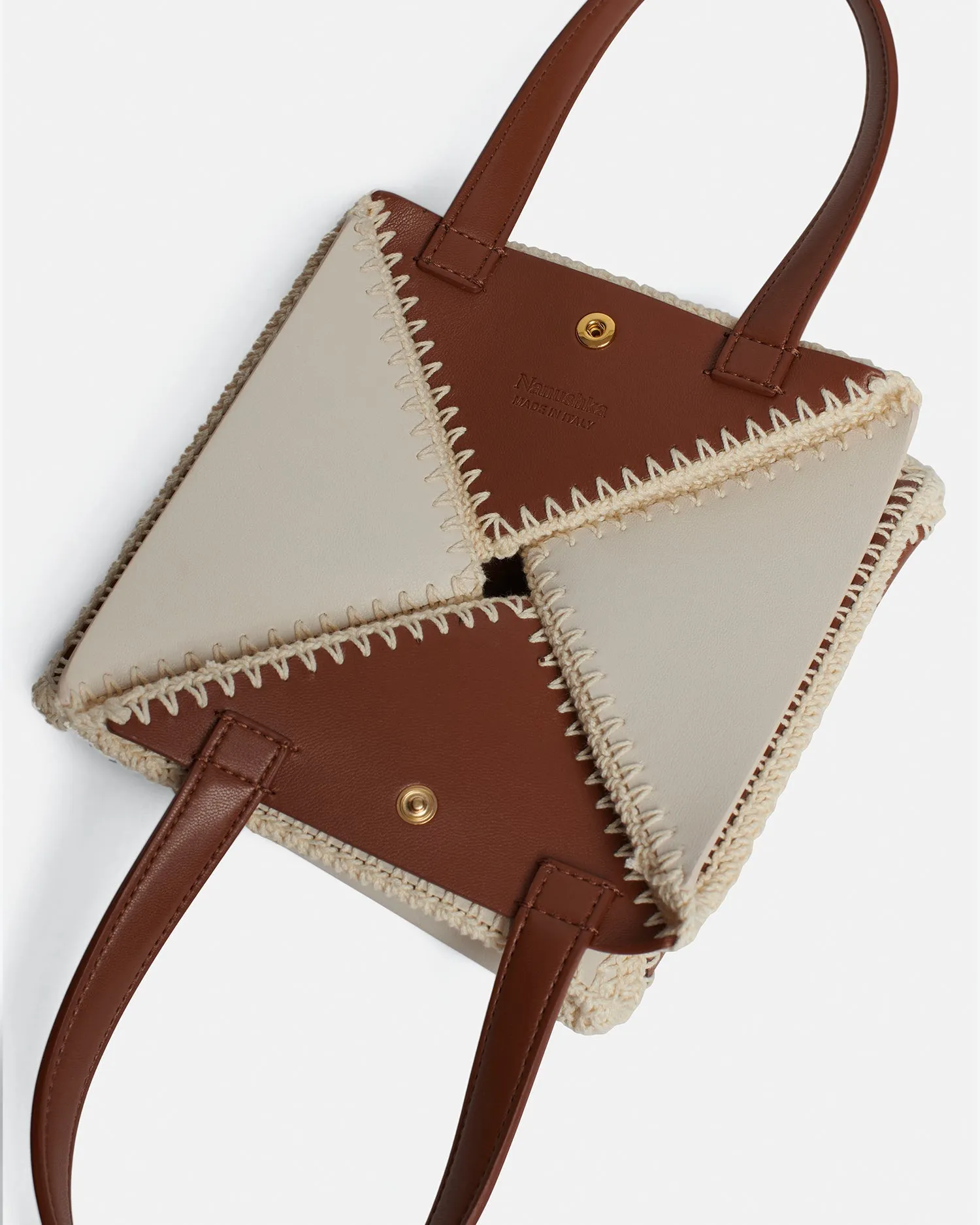 The Origami Mini - Alt-Nappa Leather Tote - Off White Tan Creme sold by Nanushka product image thumbnail 5