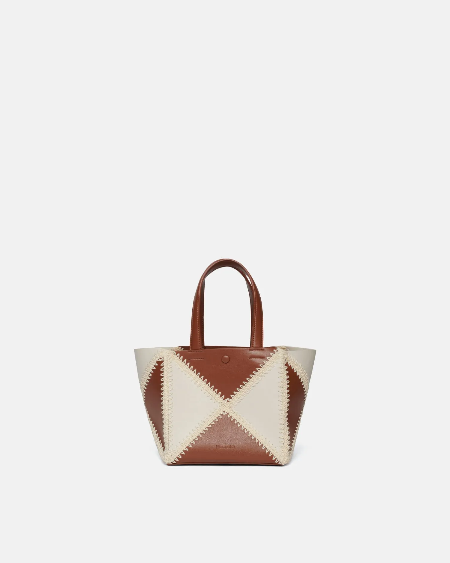 The Origami Mini - Alt-Nappa Leather Tote - Off White Tan Creme sold by Nanushka