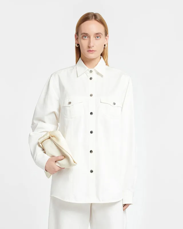 Corinna - Twill Shirt - White sold by Nanushka