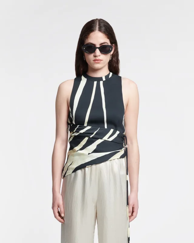 Grady - Printed Georgette Top - Light Fringe sold by Nanushka