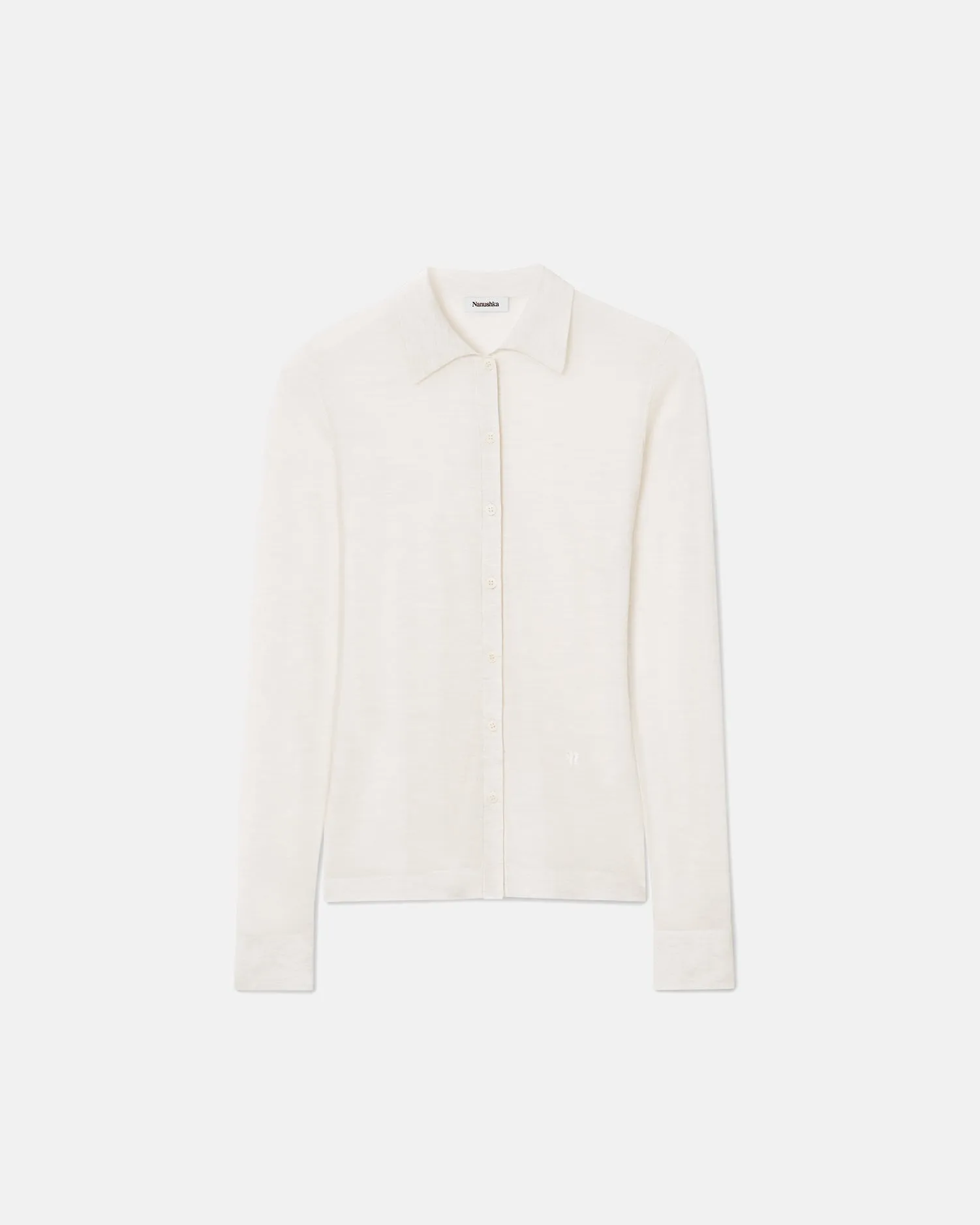 Thalia - Superfine Merino Cardigan - Creme sold by Nanushka