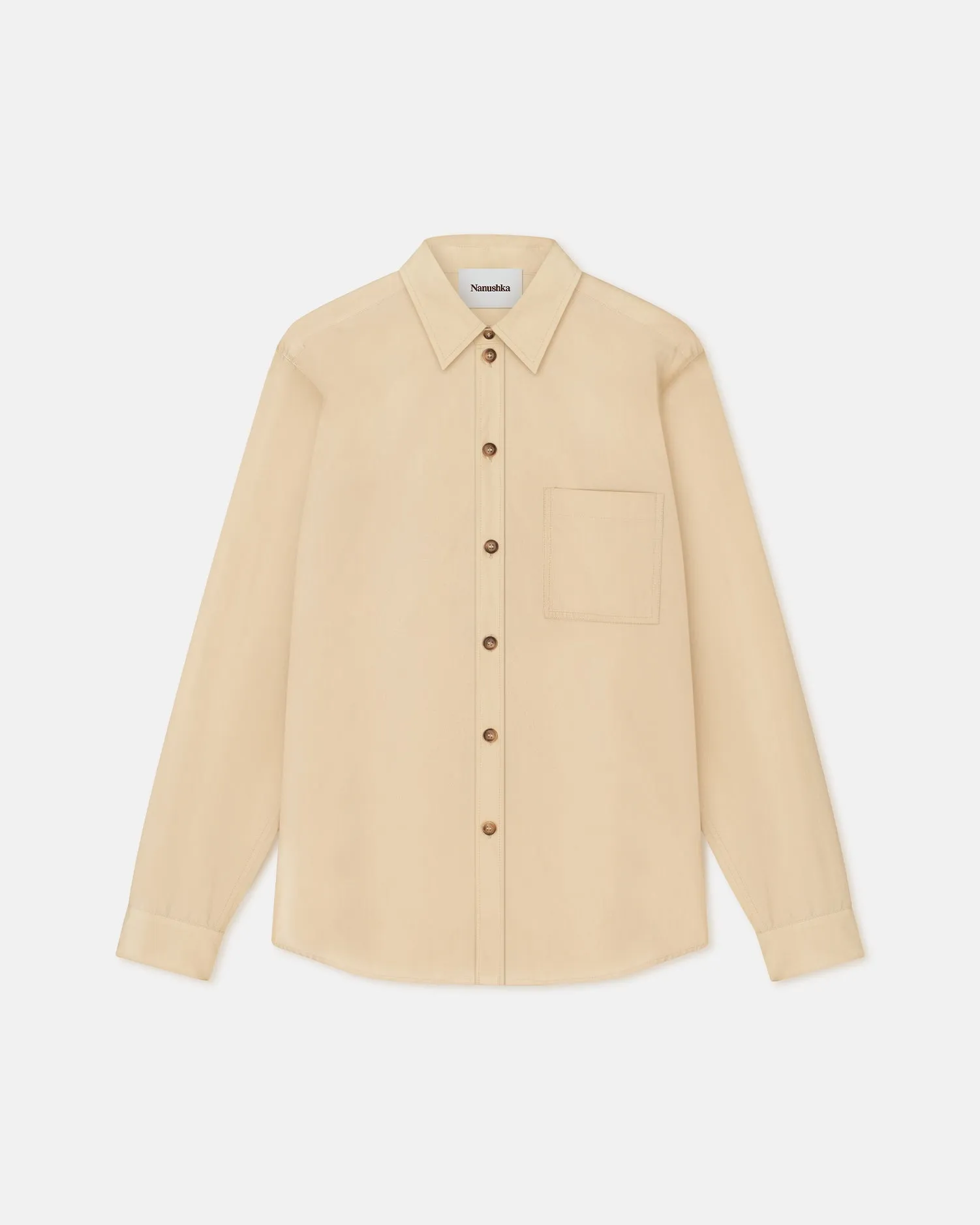 Mya - Light Poplin Shirt - Beige sold by Nanushka product image thumbnail 5