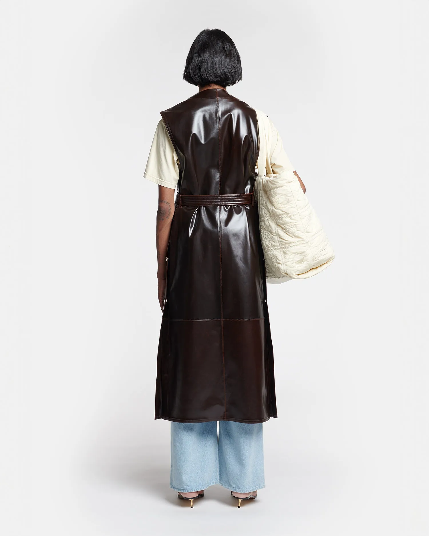 Rainey - Alt Vintage Leather Vest - Dark Brown sold by Nanushka product image thumbnail 2