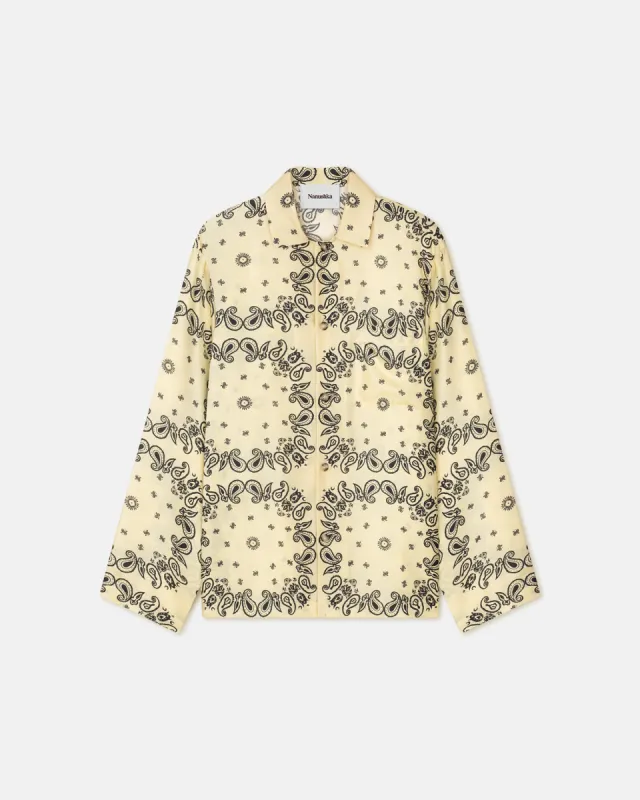 Jelmer - Sale Long-Sleeve Silk-Twill Shirt - Bandana Small Scale sold by Nanushka