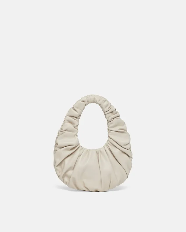 Anja Mini - Okobor™ Alt-Leather Ruched Bag - Creme sold by Nanushka