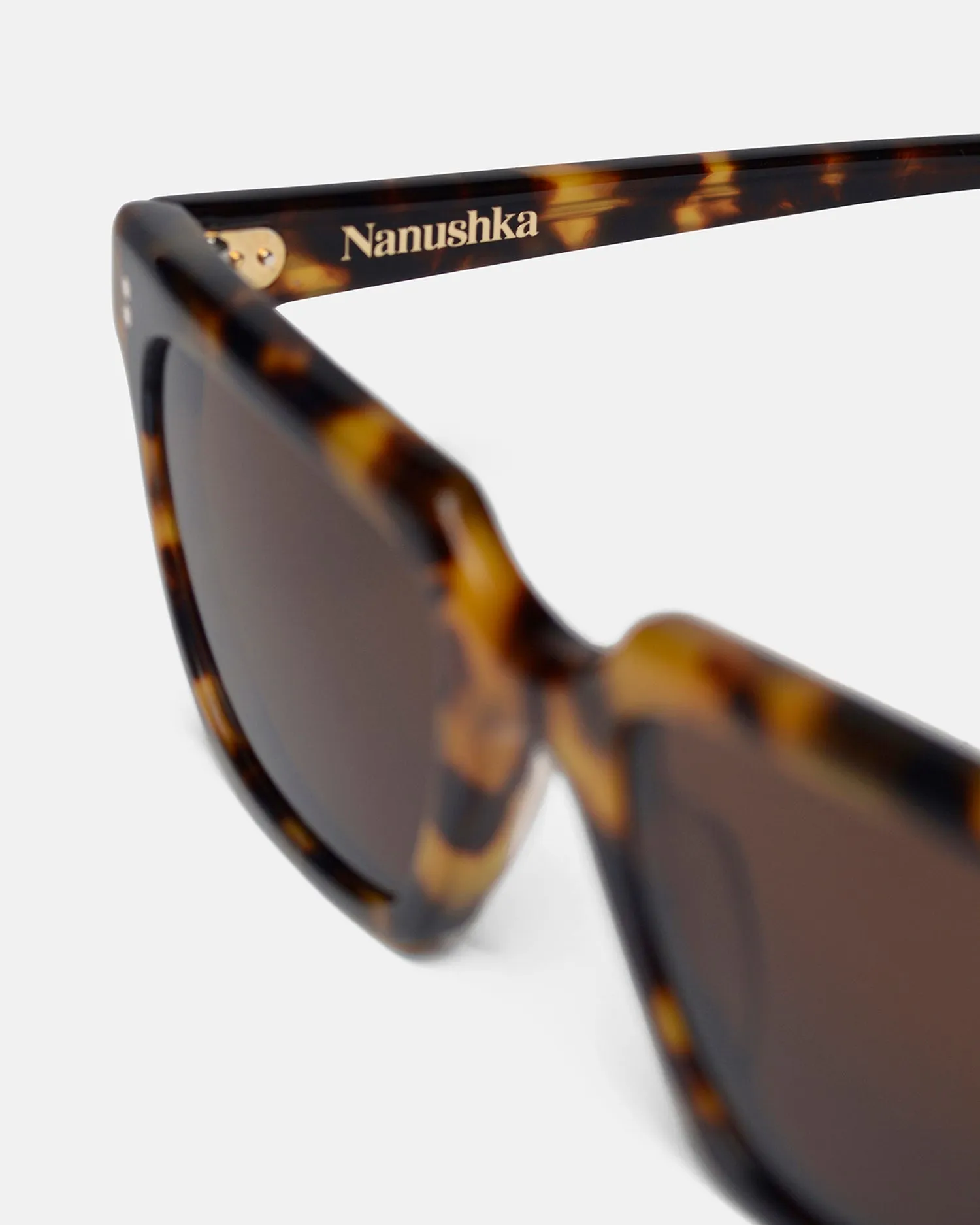 Cadao - Bio-Plastic Angular Sunglasses - Dark Amber sold by Nanushka product image thumbnail 3