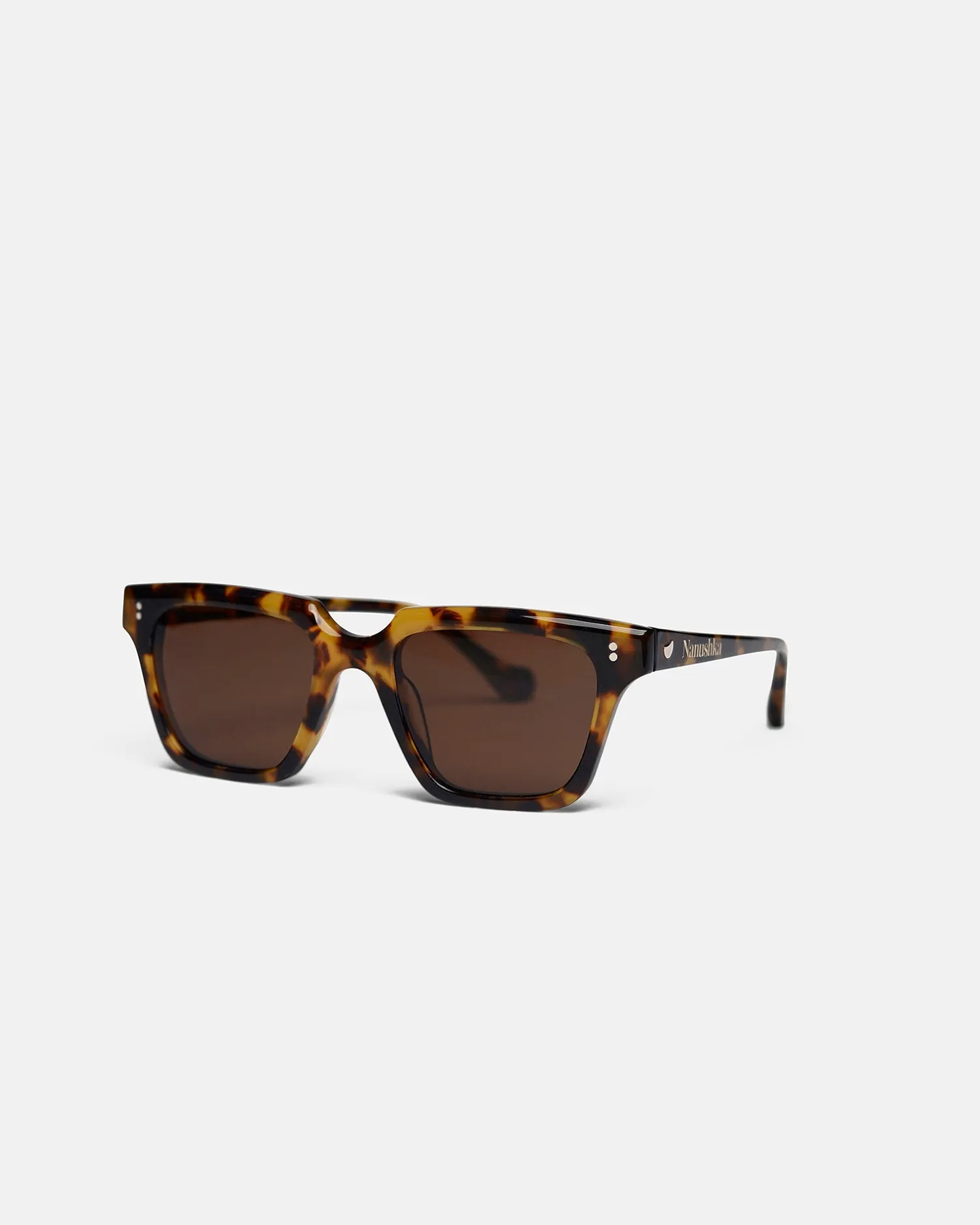 Cadao - Bio-Plastic Angular Sunglasses - Dark Amber sold by Nanushka product image thumbnail 2