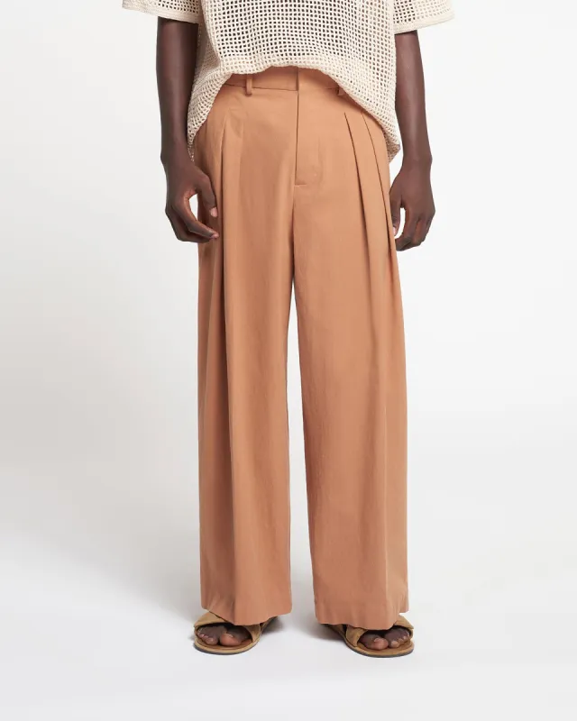Borre - Washed-Calico Pants - Rust sold by Nanushka