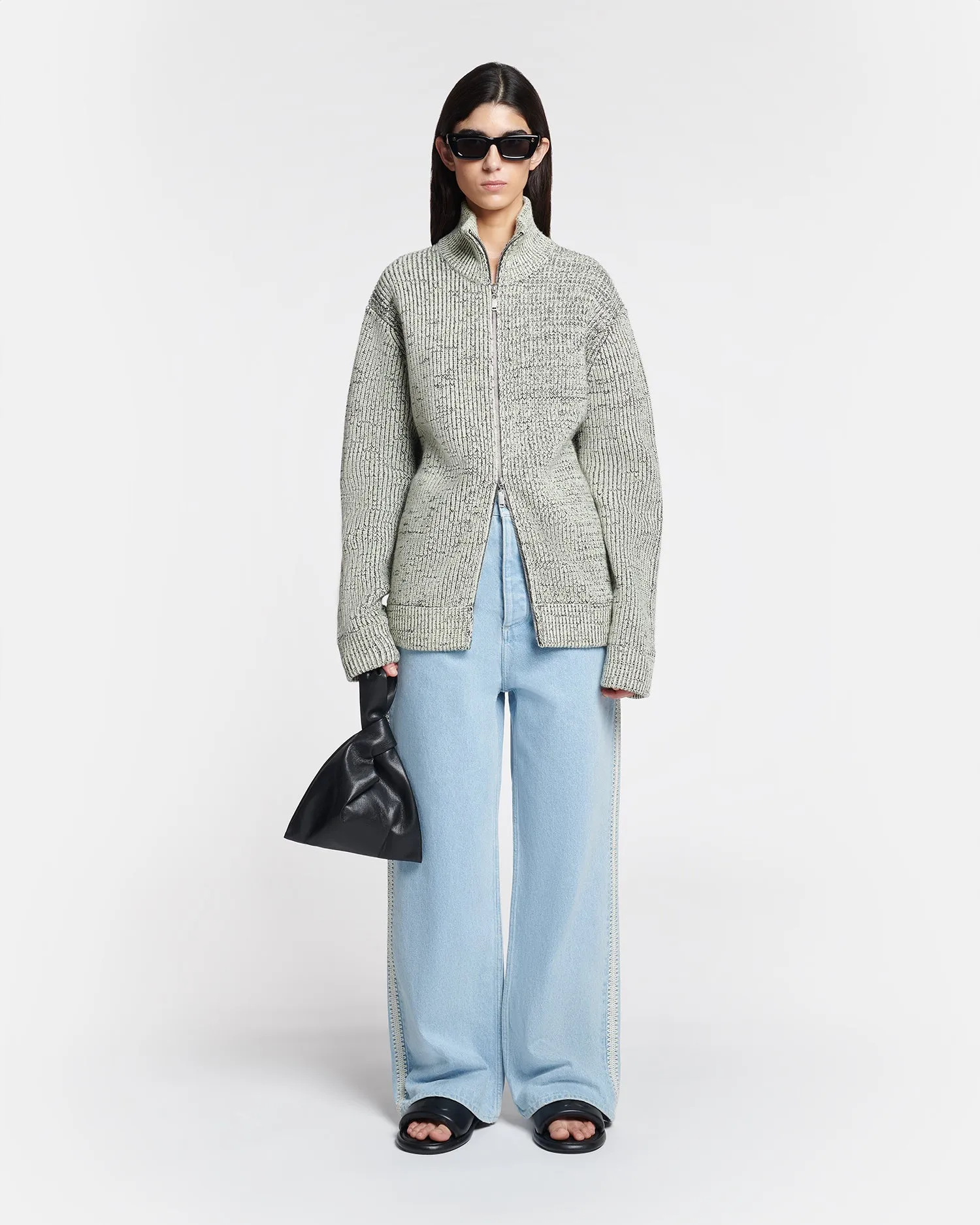 Josine - Crocheted Wide-Leg Jeans - Eco Bleach sold by Nanushka