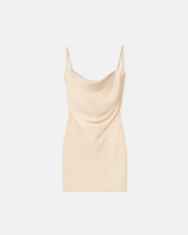 Seren - Slip Satin Mini Dress - Creme sold by Nanushka