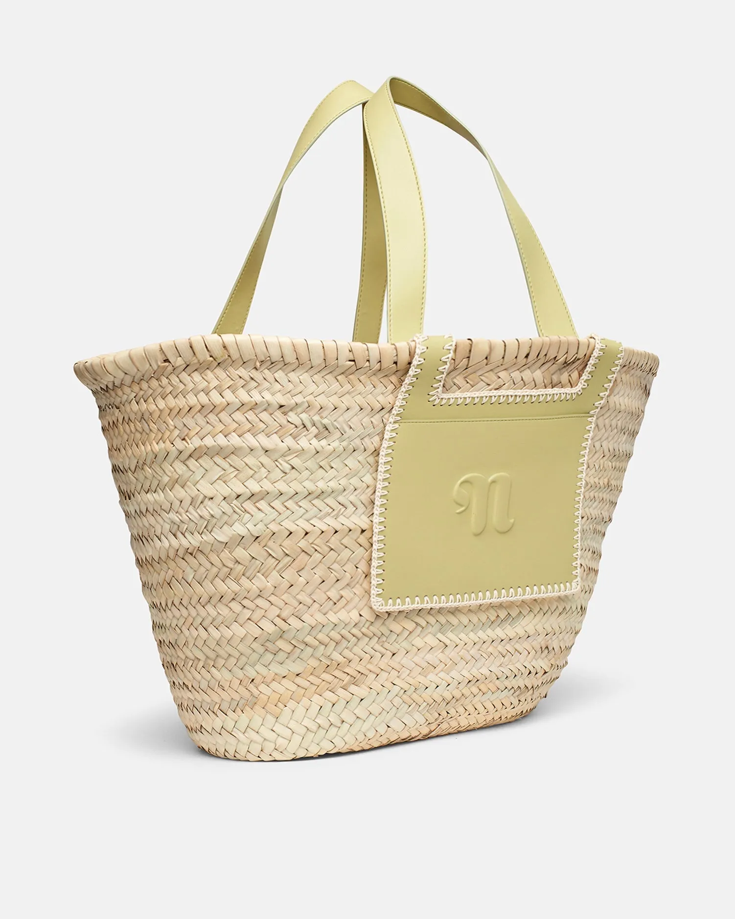 The Beach Bag - Raffia Tote - LimeAcc sold by Nanushka product image thumbnail 2