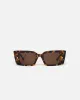 Carmel - Bio-Plastic Rectangle-Frame Sunglasses - Dark Amber sold by Nanushka