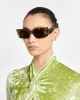 Carmel - Bio-Plastic Rectangle-Frame Sunglasses - Dark Amber sold by Nanushka