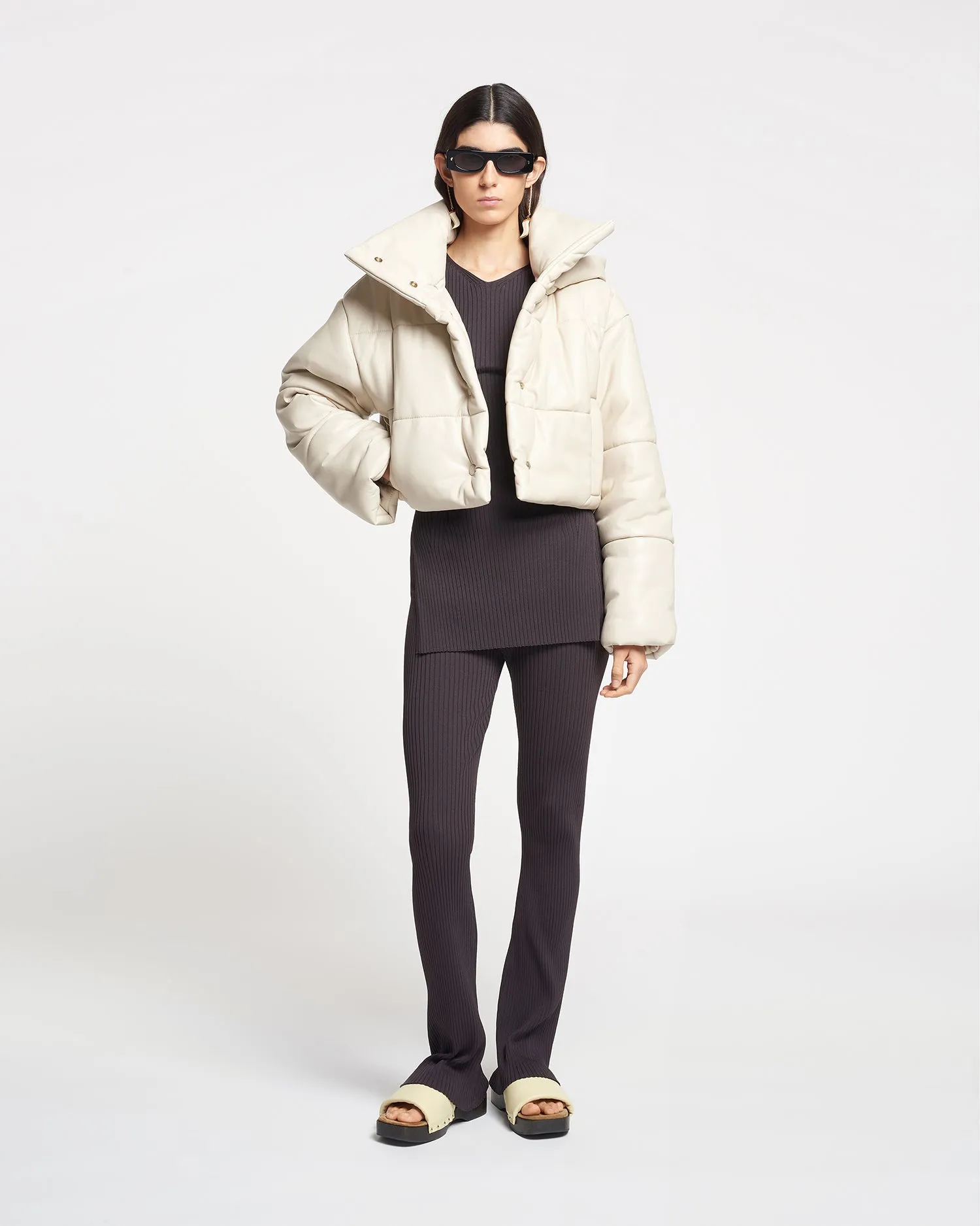 Aveline - Okobor™ Alt-Leather Jacket - Creme sold by Nanushka product image thumbnail 3