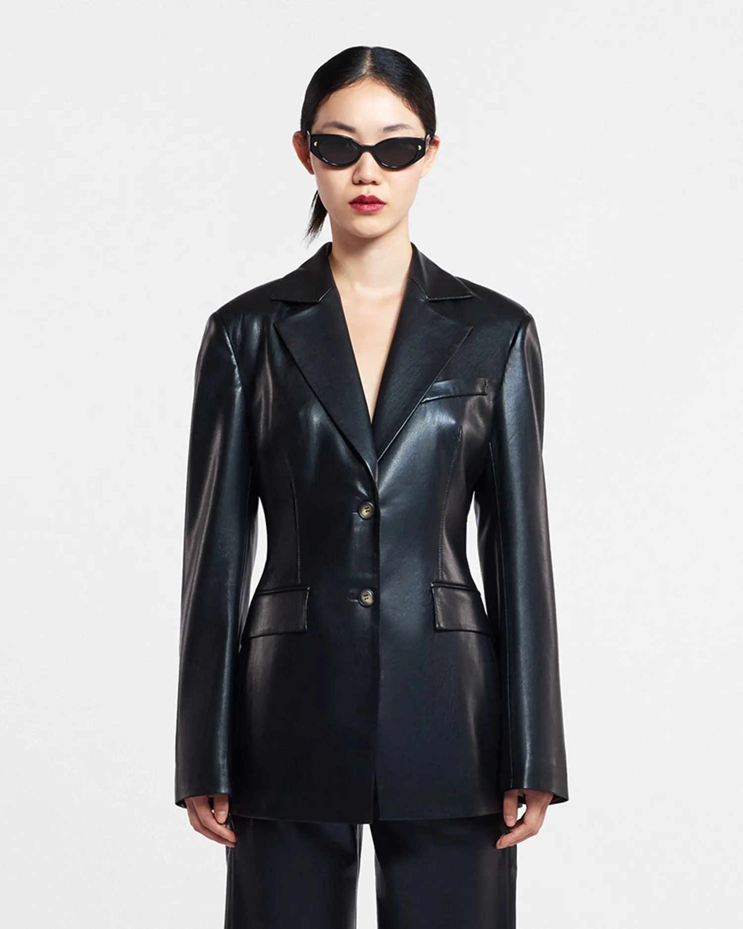 Hathi - Okobor™ Alt-Leather Blazer - Black sold by Nanushka