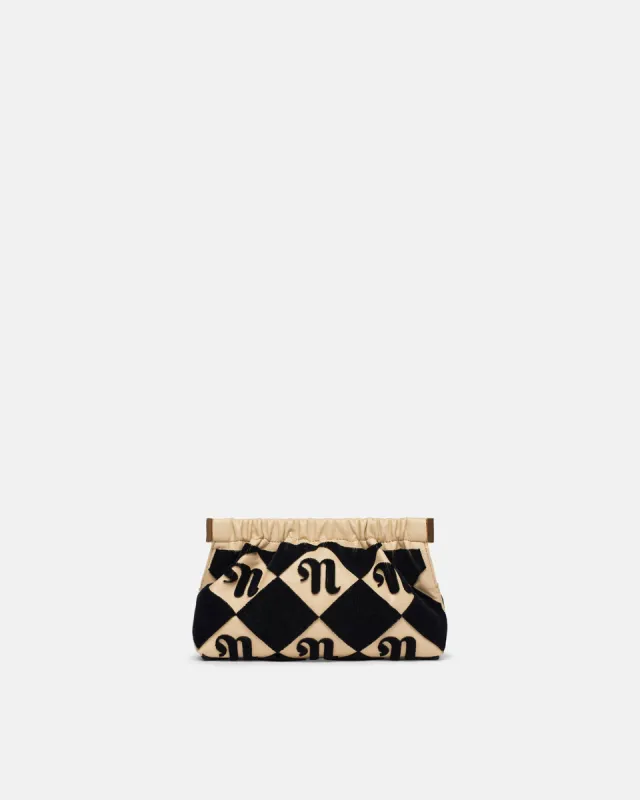 The Bar Clutch Mini - Tufted Alt-Nappa Clutch - Diamond Check sold by Nanushka