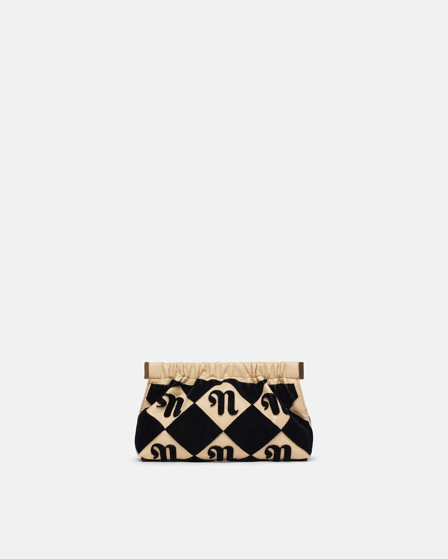 The Bar Clutch Mini - Tufted Alt-Nappa Clutch - Diamond Check sold by Nanushka