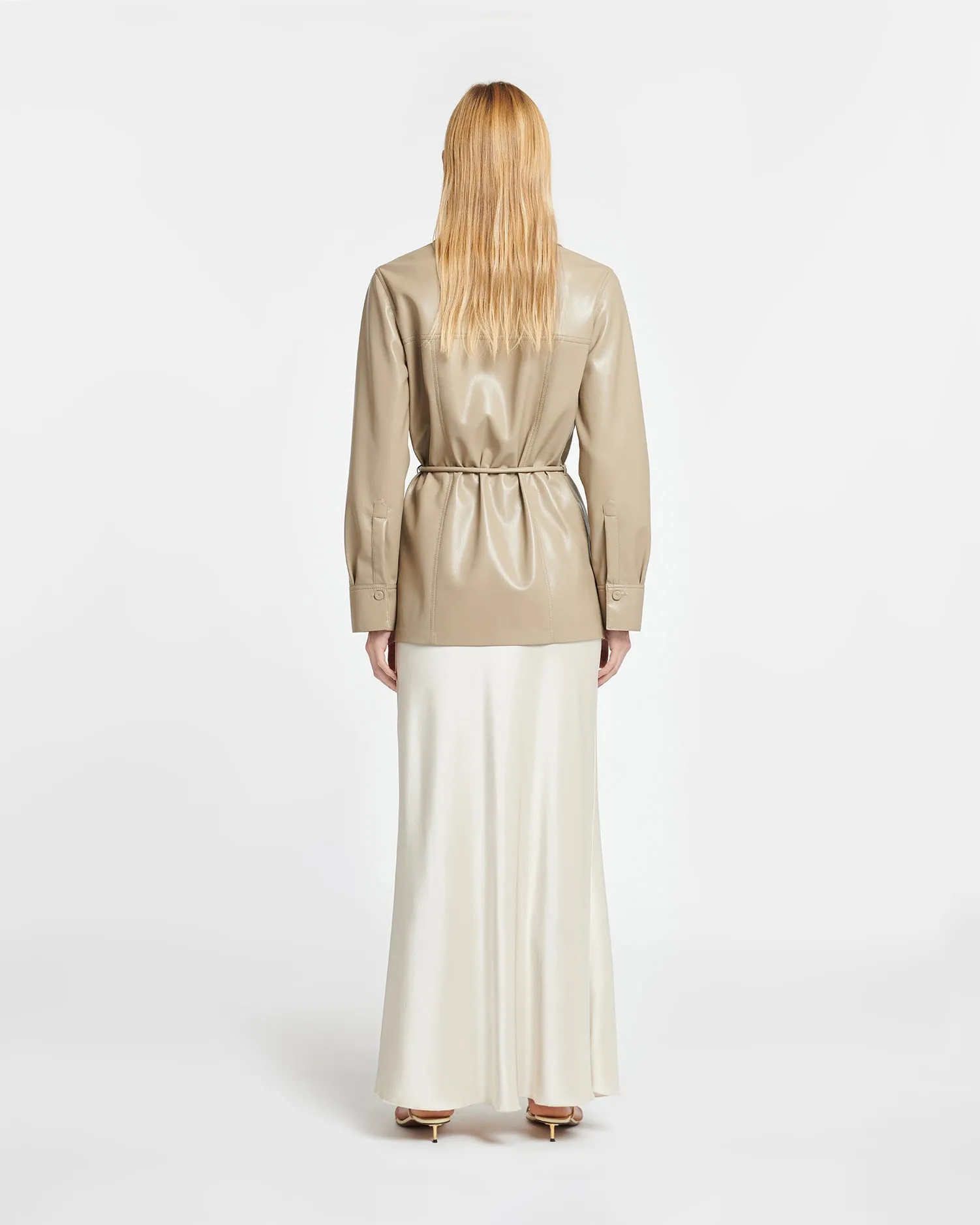 Sabeen - Slip Satin Maxi Skirt - Creme sold by Nanushka product image thumbnail 3