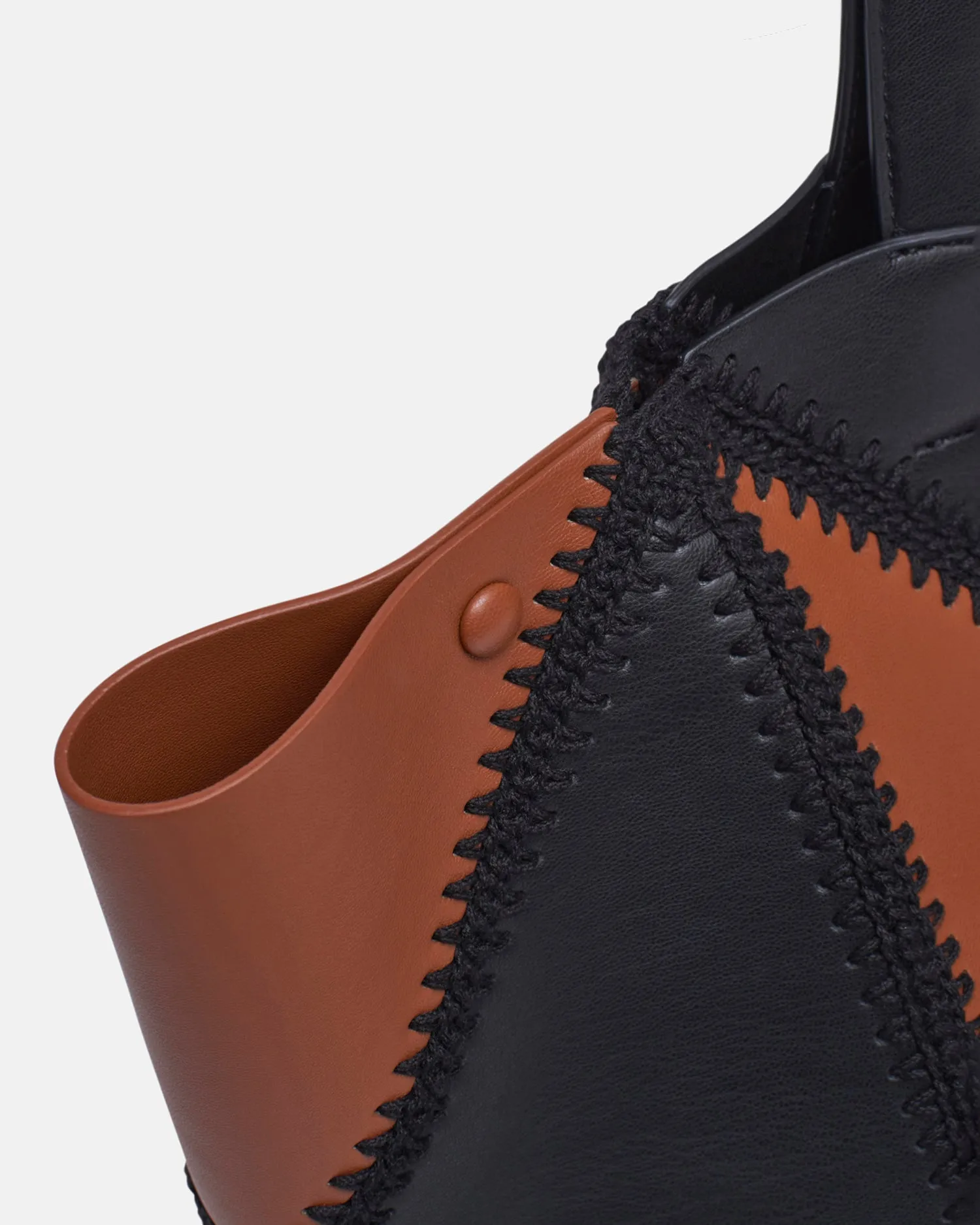 The Origami Tote - Alt Nappa Crochet Tote - Tan/Black Fw22 sold by Nanushka product image thumbnail 4