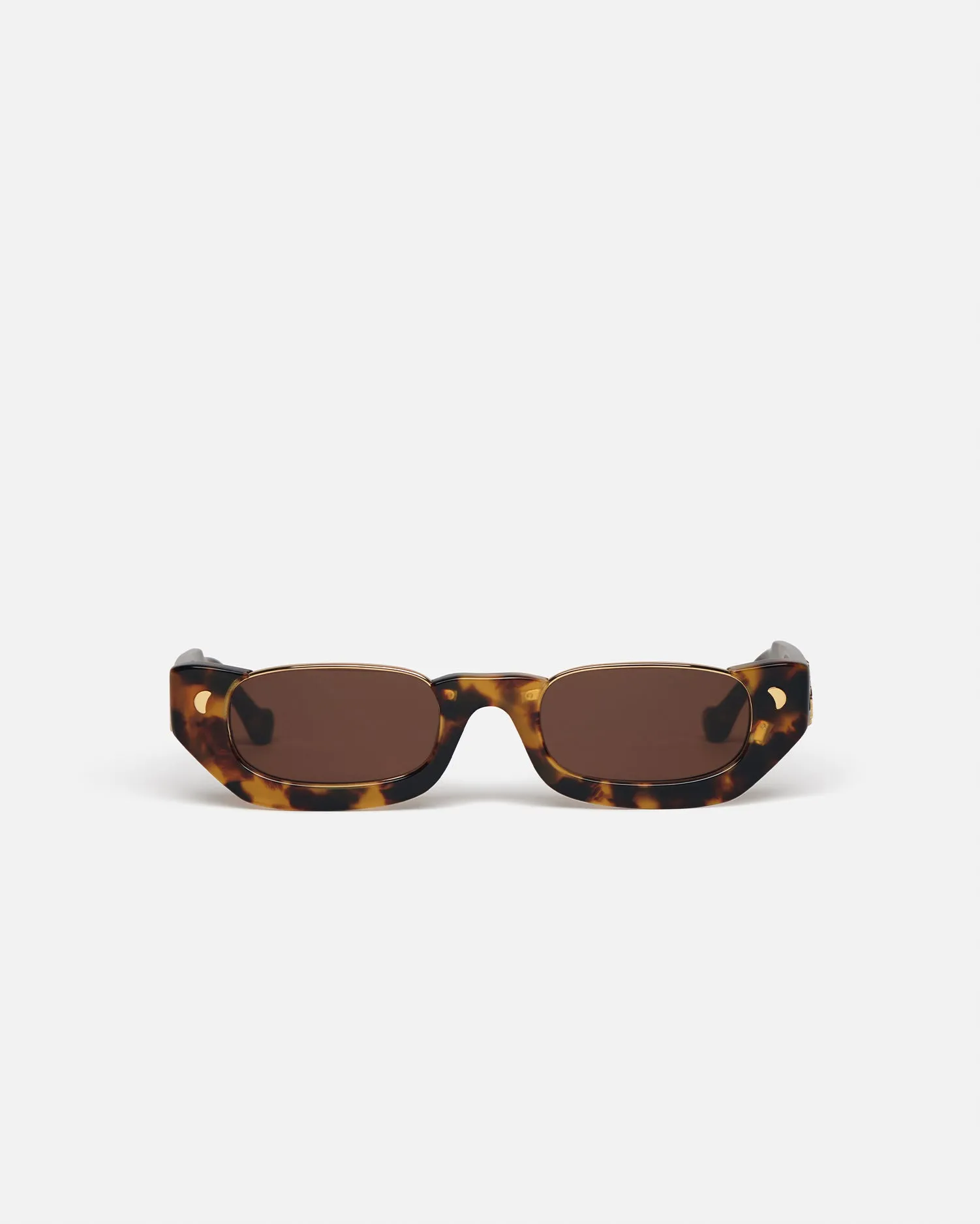 Zorea - Bio-Plastic Half-Moon Sunglasses - Dark Amber sold by Nanushka