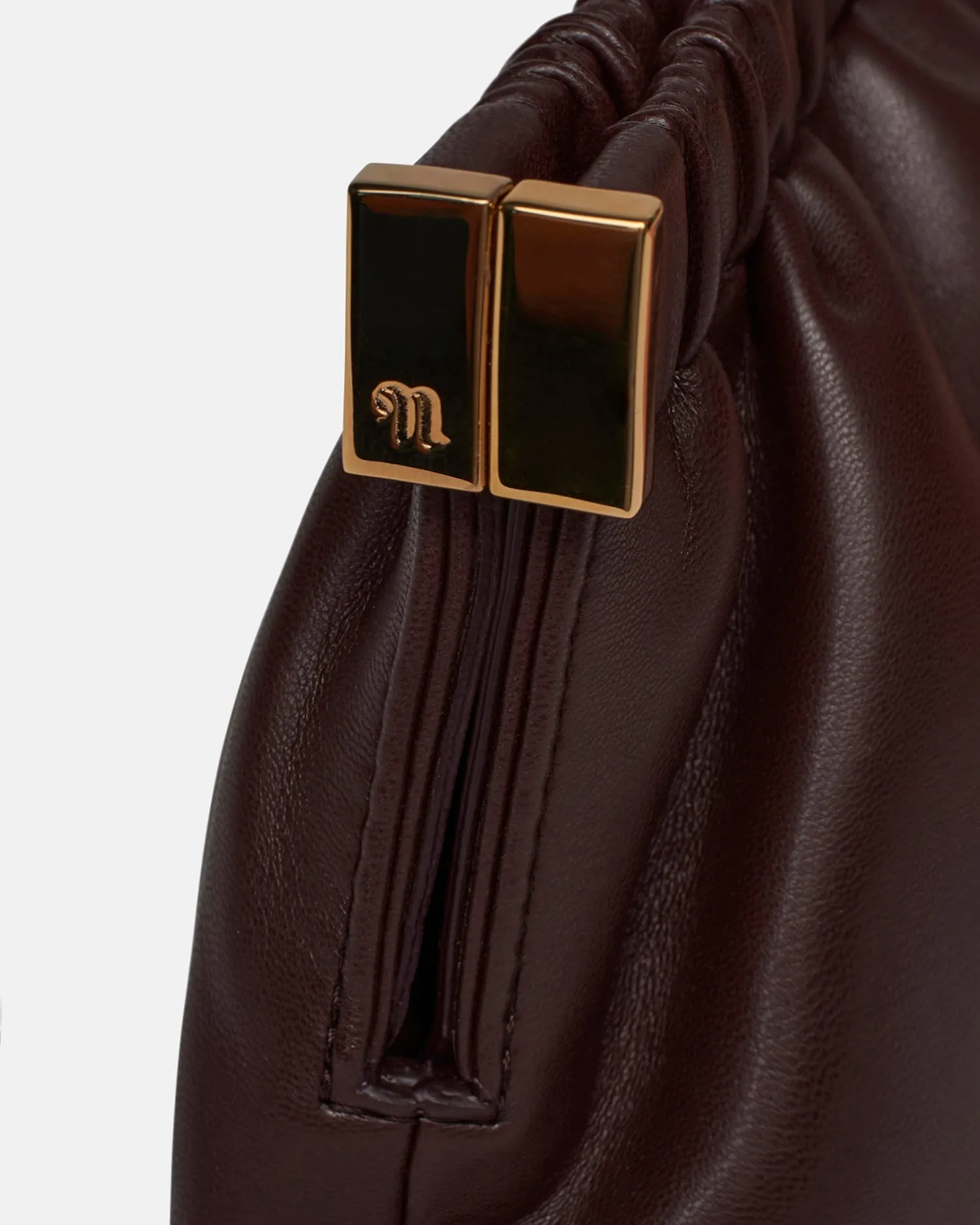 The Bar Clutch Mini - Alt-Nappa Clutch - Coffee Bean sold by Nanushka product image thumbnail 4