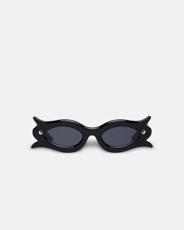 Tully - Bio-Plastic Floral-Shaped Sunglasses - Black sold by Nanushka
