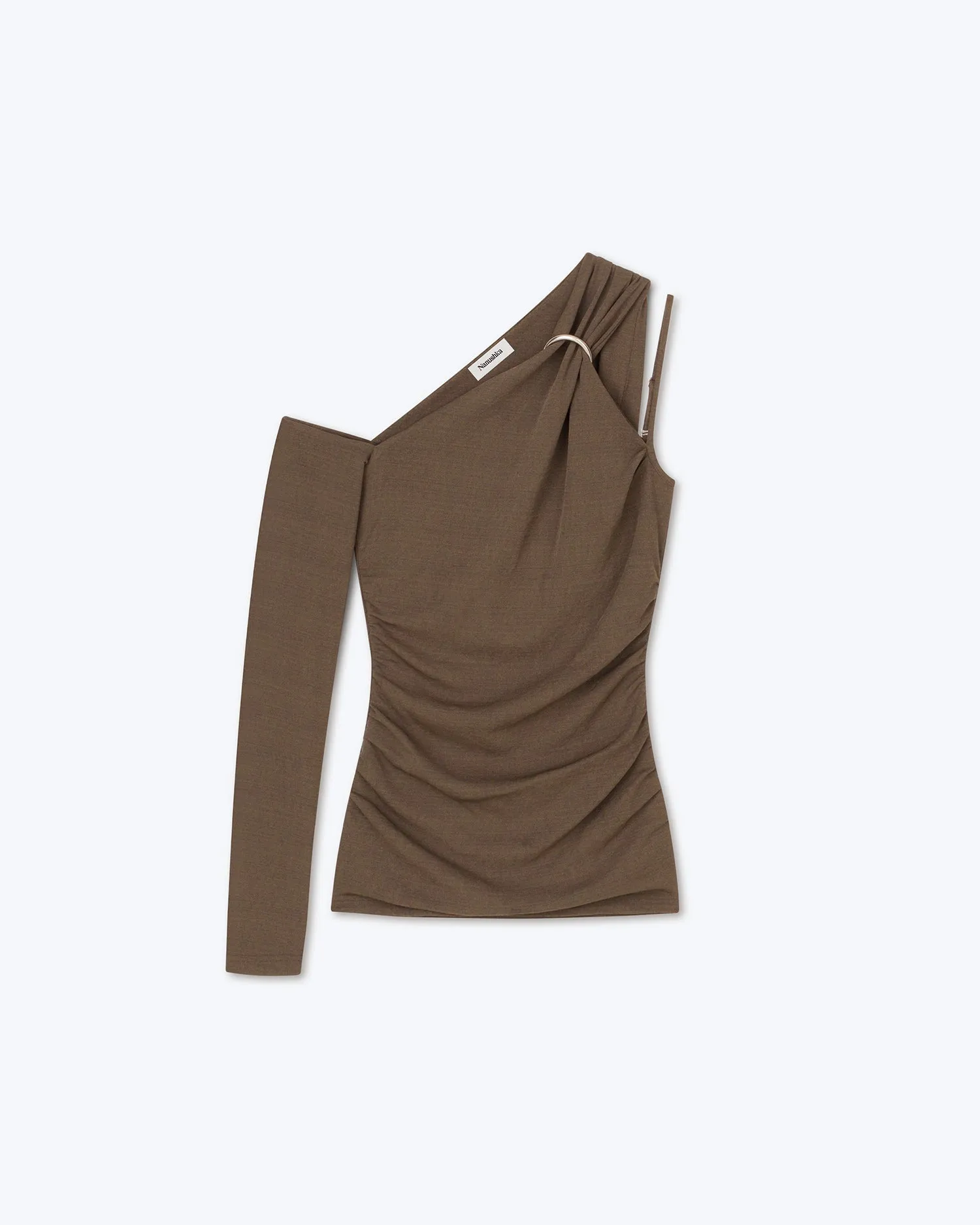 Aleza - Sale Asymmetric Sleeve Top - Dark Moss sold by Nanushka