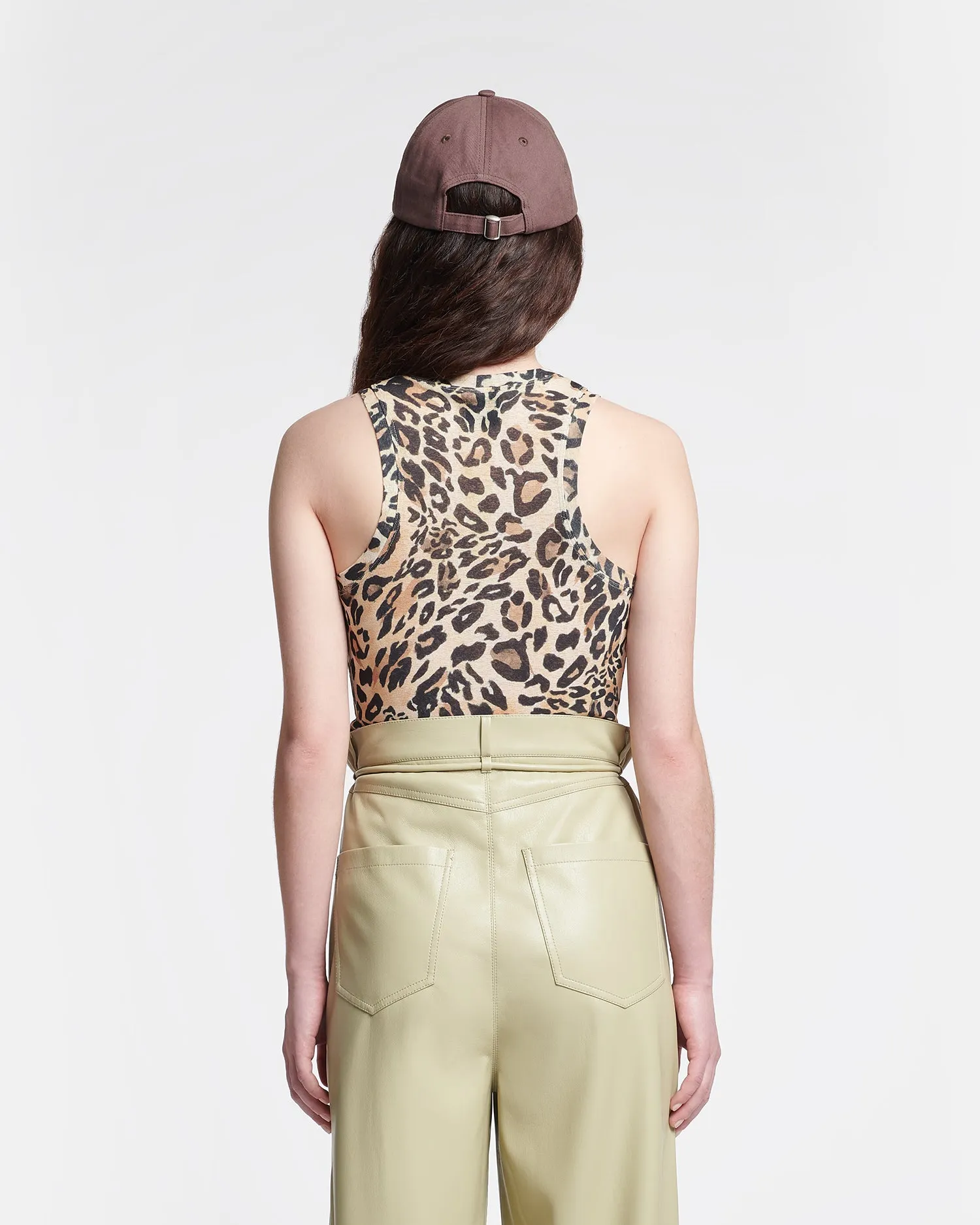 Anneke - Mesh-Jersey Tank Top - Leopard sold by Nanushka product image thumbnail 2