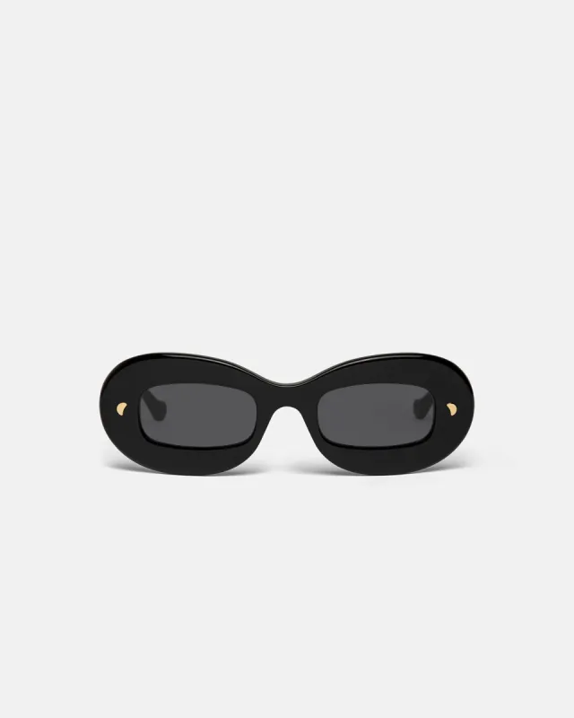 Gimma - Oval-Frame Sunglasses - GreyBlack sold by Nanushka