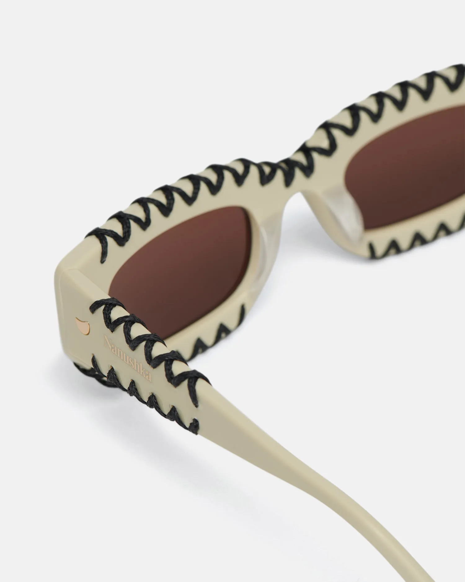 Kadee Crochet - Crocheted D-Frame Sunglasses - Cream sold by Nanushka product image thumbnail 3