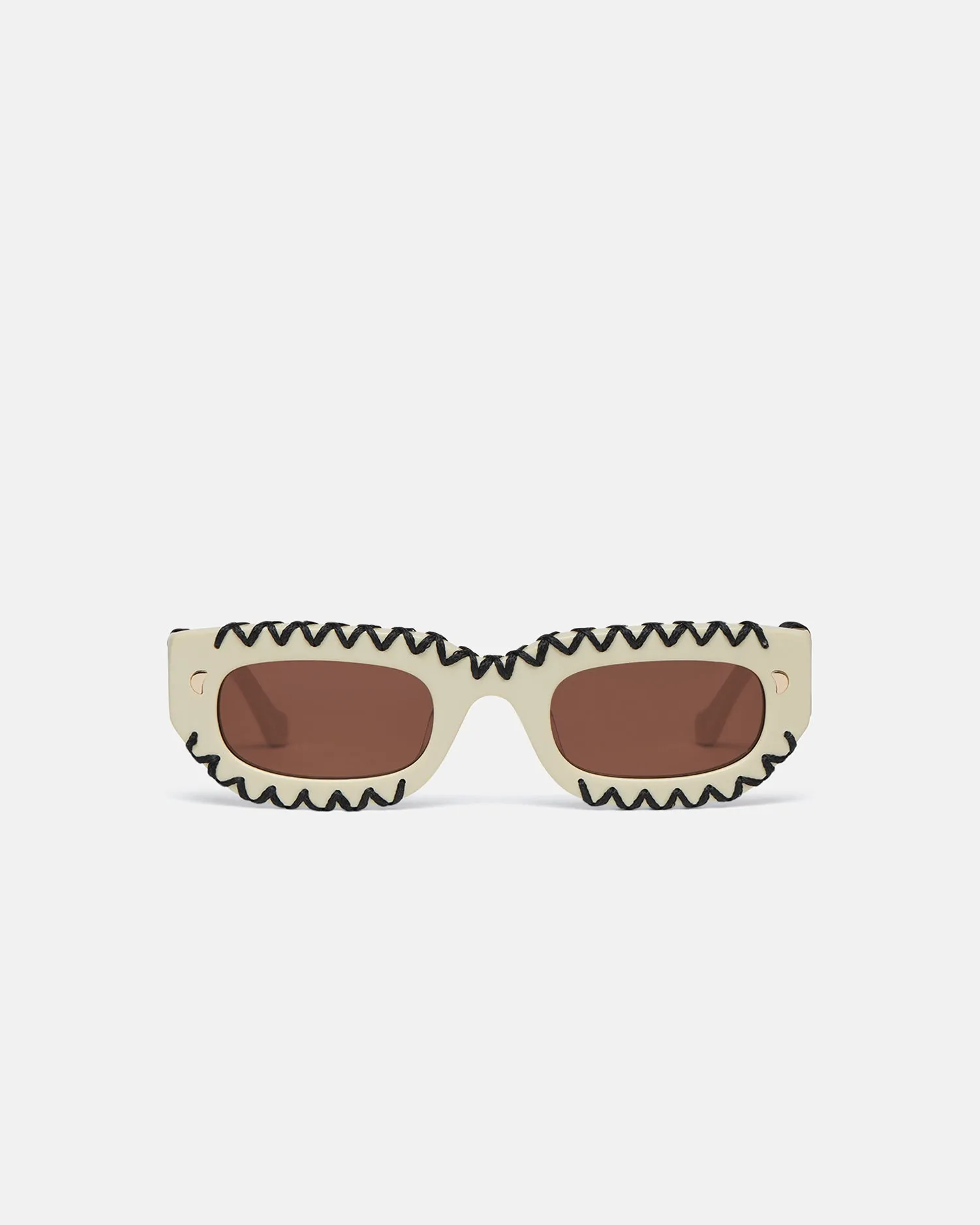 Kadee Crochet - Crocheted D-Frame Sunglasses - Cream sold by Nanushka