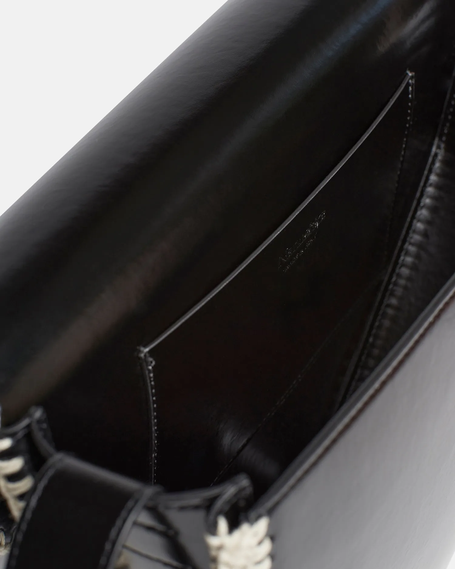 The Triangle Bag Large - Patent Alt-Nappa Shoulder Bag - Black Creme sold by Nanushka product image thumbnail 5