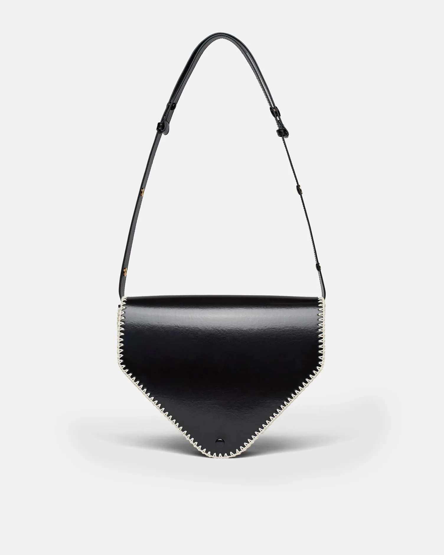The Triangle Bag Large - Patent Alt-Nappa Shoulder Bag - Black Creme sold by Nanushka product image thumbnail 2