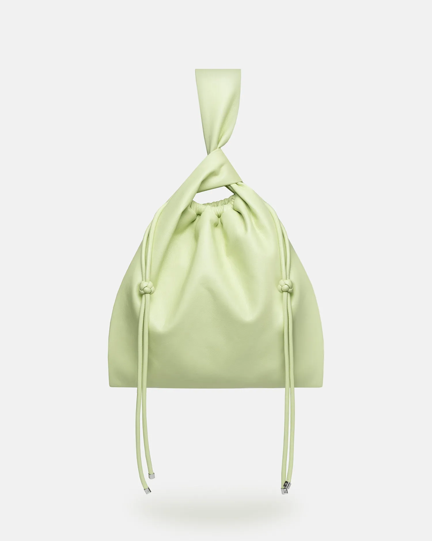 Jen Drawstring - Okobor™ Alt-Leather Clutch Bag - Shadow Lime sold by Nanushka