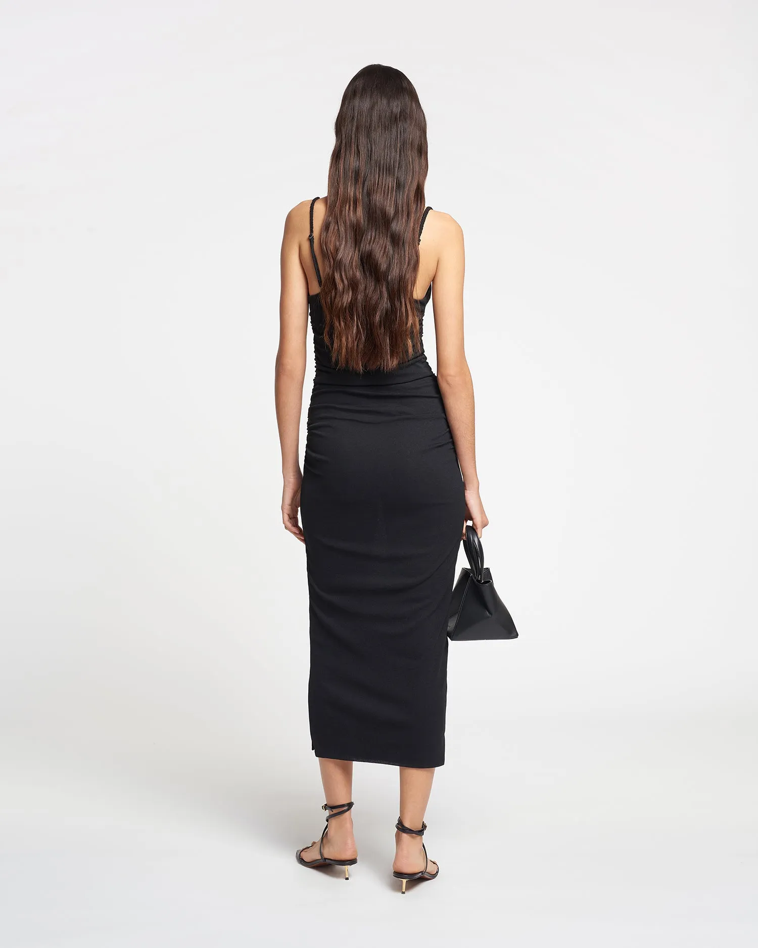 Alexa - Mesh Jersey Midi Dress - Black sold by Nanushka product image thumbnail 2