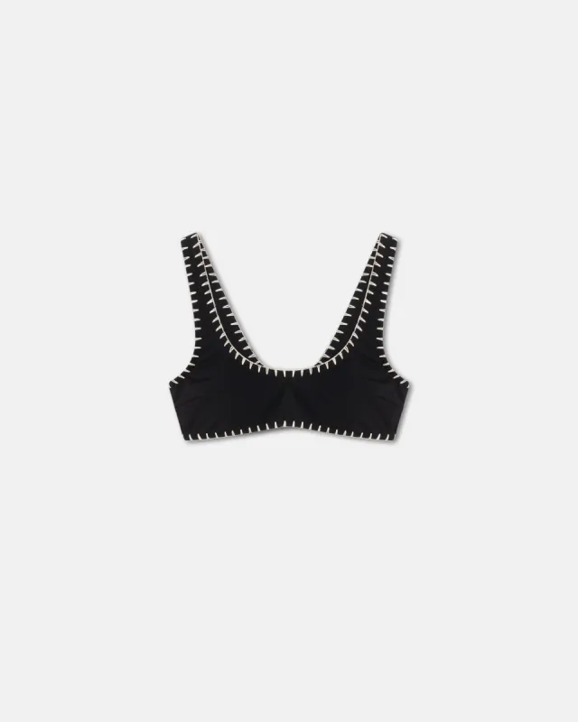 Malti - Crochet Bikini Top - Black sold by Nanushka